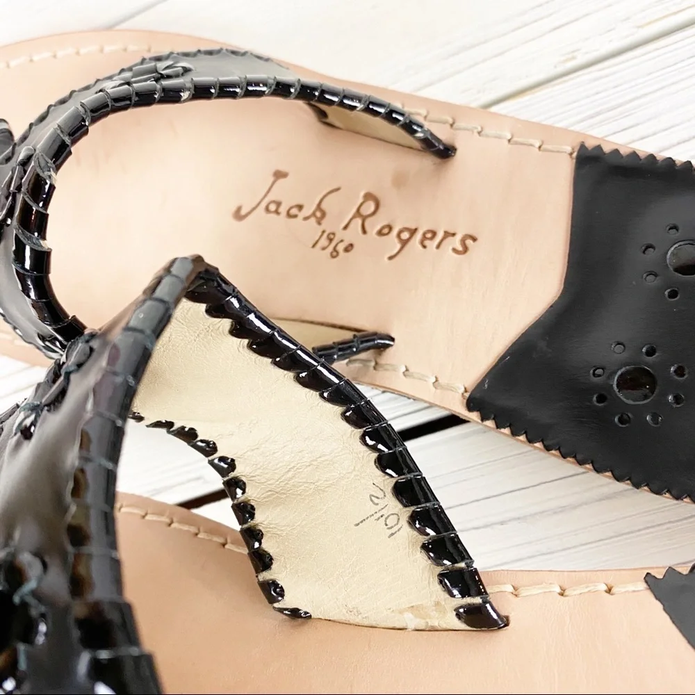 NEW Jack Rogers Hamptons Black Flat Sandals 10.5 - Picture 7 of 11